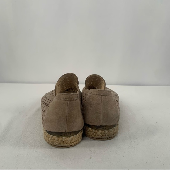 Stuart Weitzman Suede Lasercut Accents Espadrilles Shoes in Taupe Size 7.5‎ - Picture 7 of 8